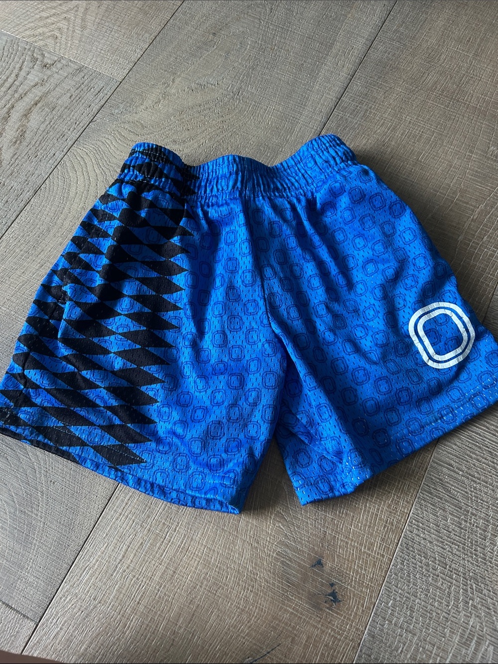 Blue Boys' overtime Athletic Shorts with Geometric Accent